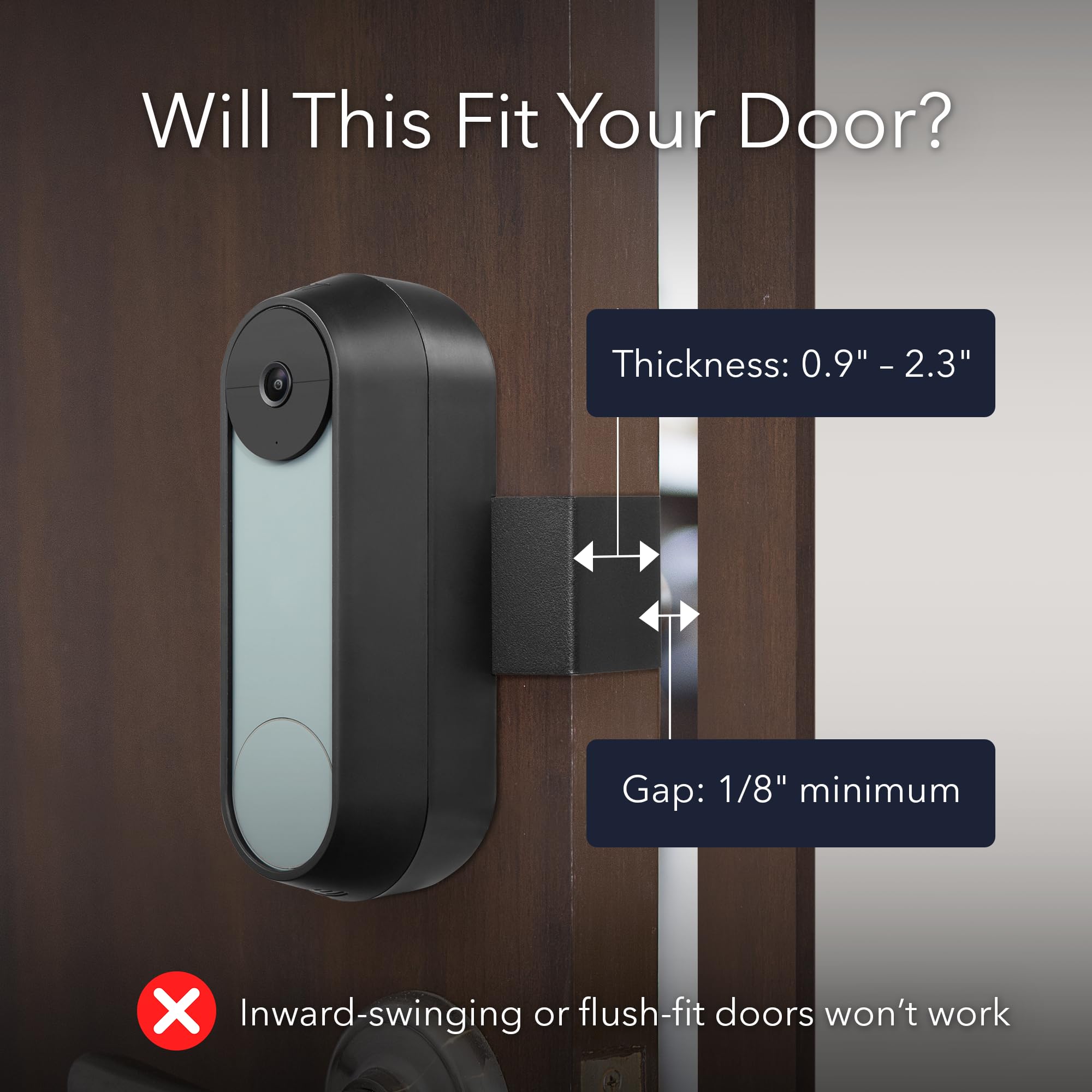 Wasserstein Anti-Theft Mount Compatible with Google Nest Doorbell